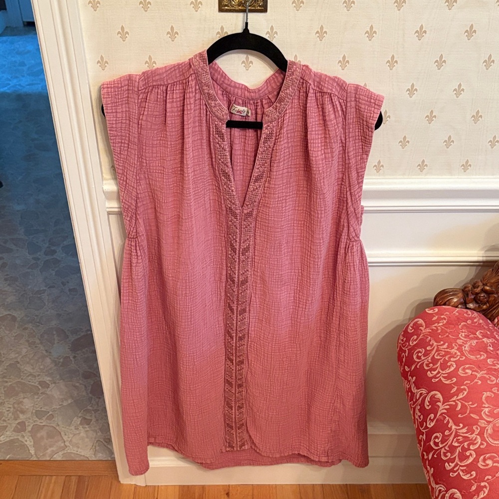 Faherty Rose Cotton Gauze Lucia Dress